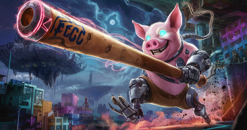 swing the bat bionic pig flcl inspired