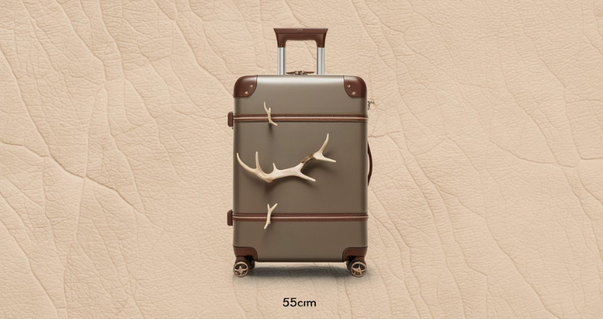 antler single stripe 55cm suitcase in taupe