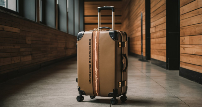 antler single stripe 55cm suitcase in taupe